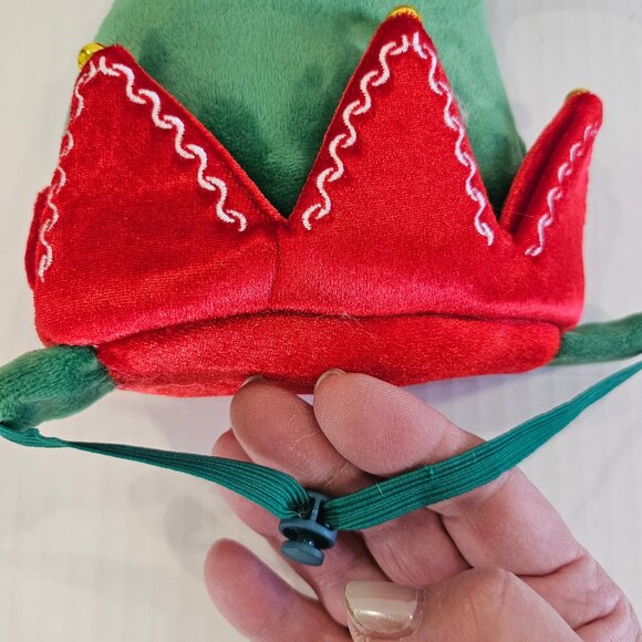 Set Of Two Merry and Bright Holiday Elf Pet Hats Large/Extra Large Sizes - Picture 3 of 9